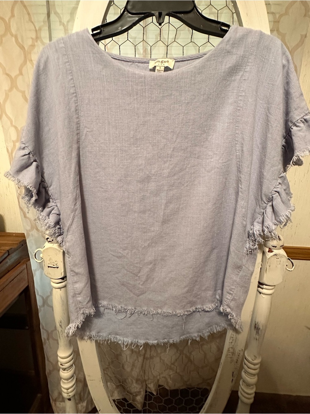 Umgee Lavender Frayed Boxy Tunic